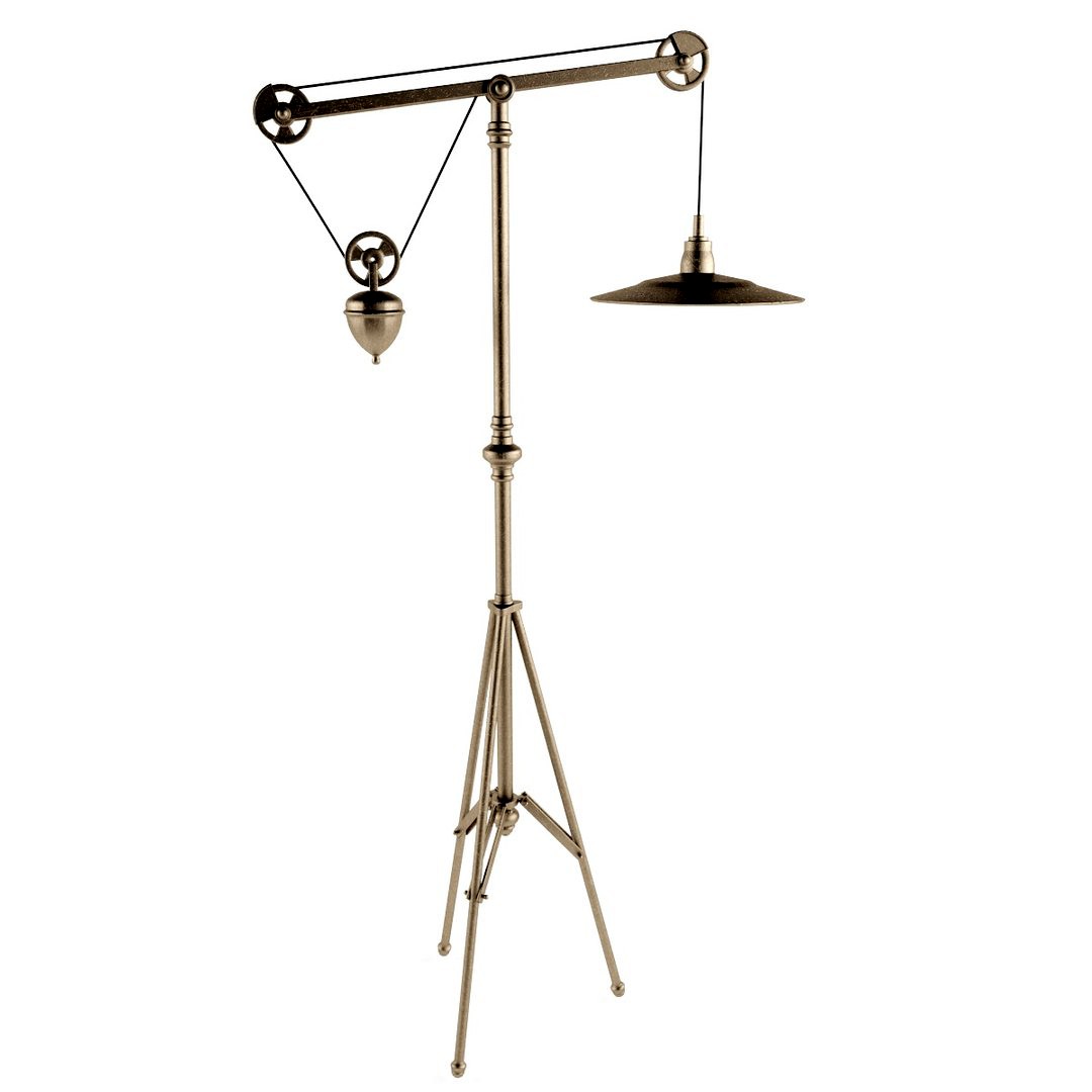 Metal tripod floor lamp