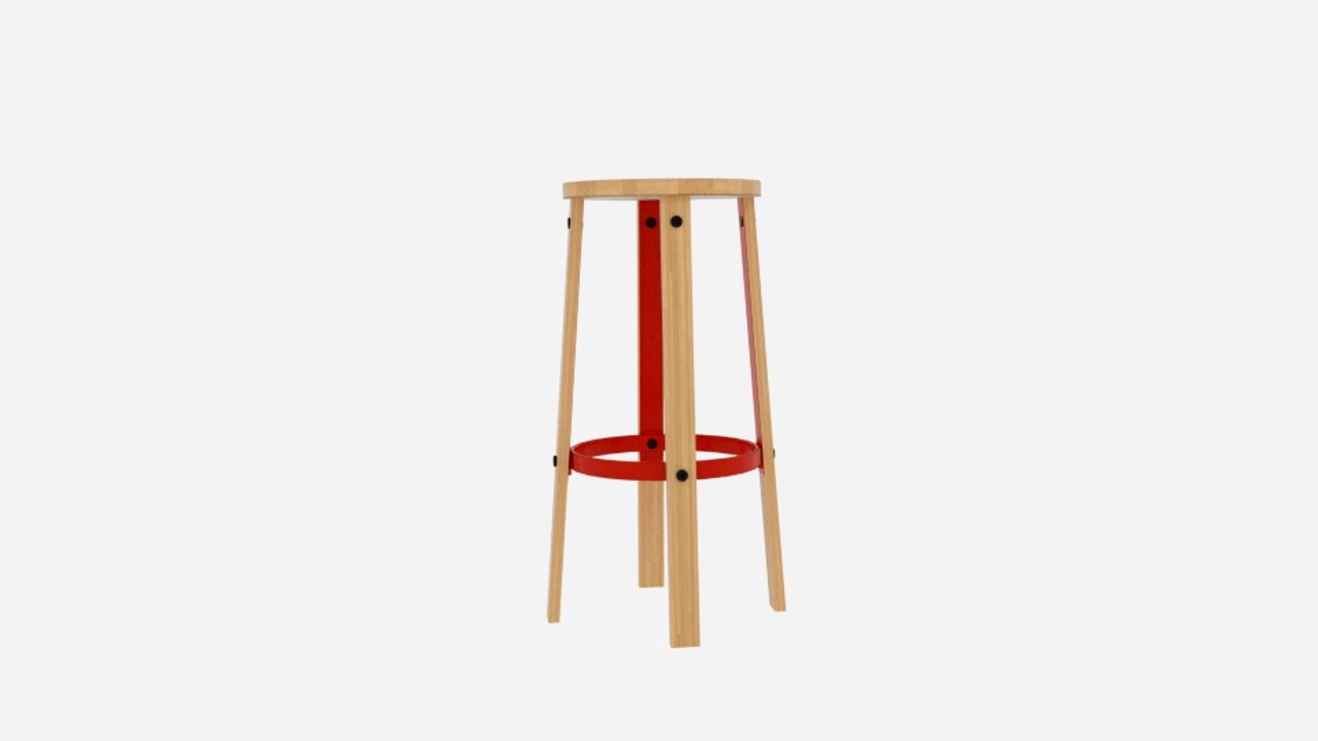 Wood Metal Stool 01 Germes