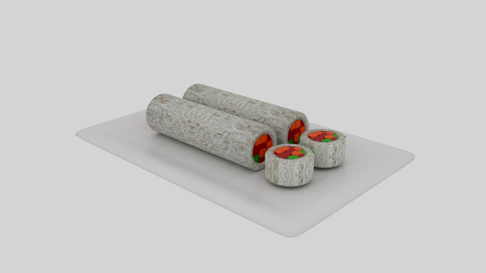 Cylinder Sushi Sliced
