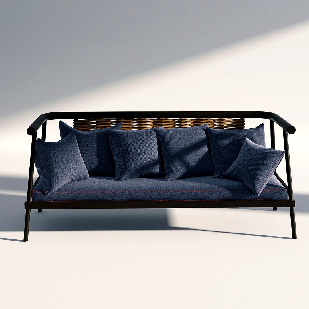 Wicker Fabric Sofa