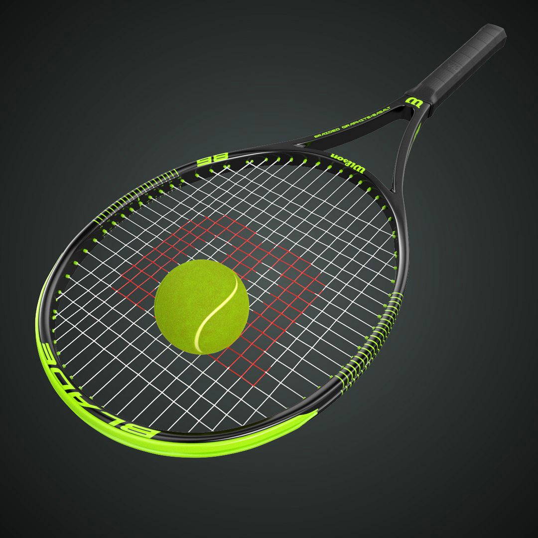 Tennis racket and ball