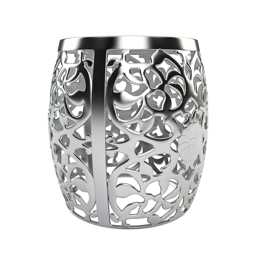 Fretwork Aluminum Garden Stool