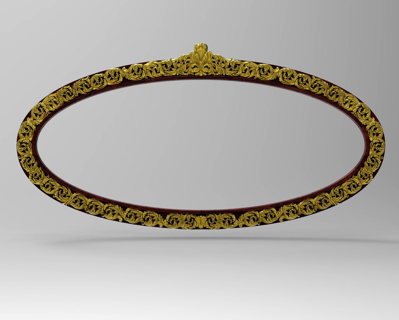 Frame Mirror Carving Wide Oval