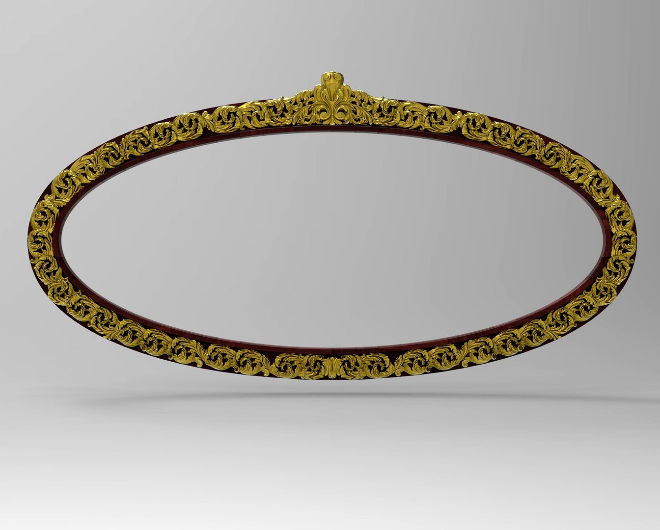 Frame Mirror Carving Wide Oval