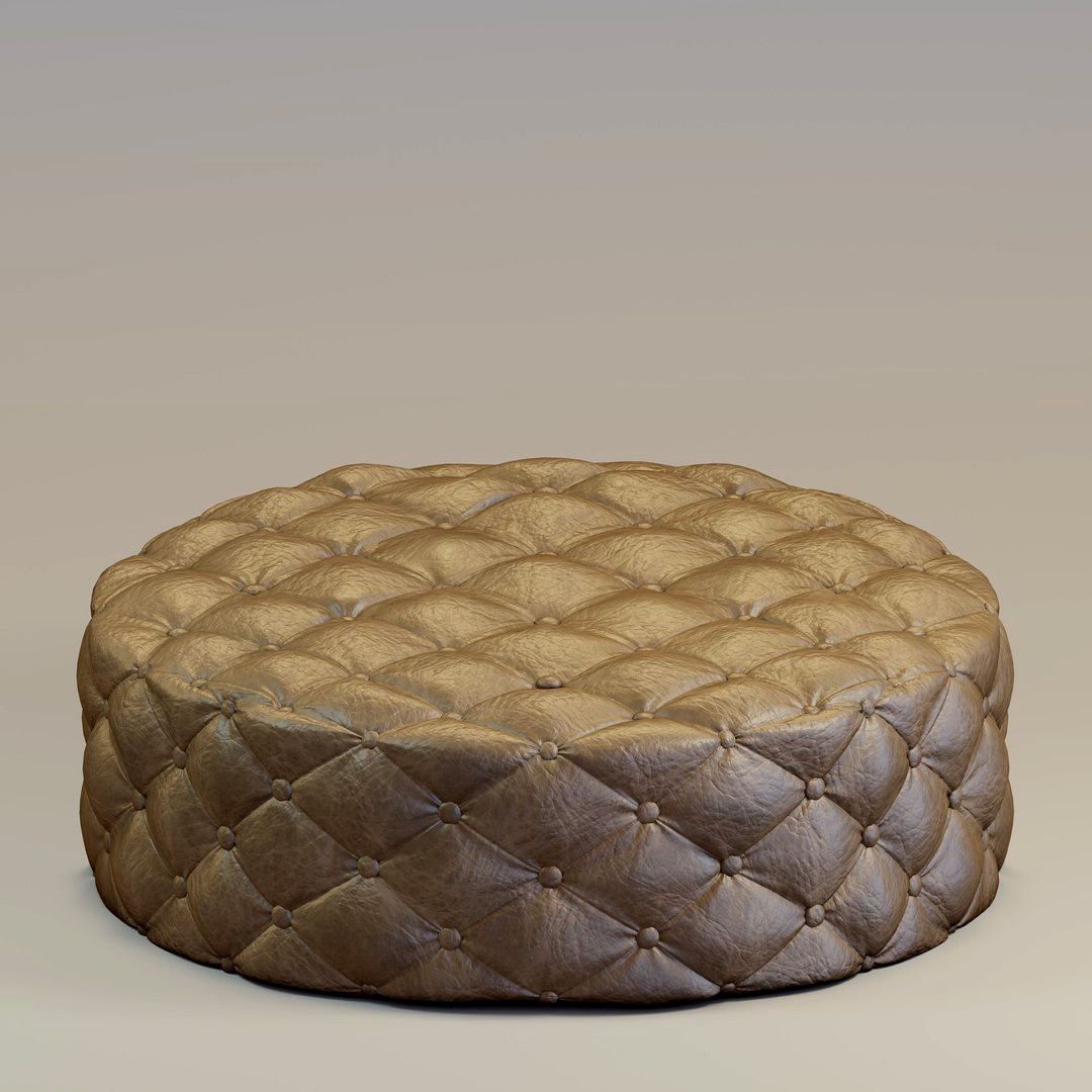 Round tufted ottoman