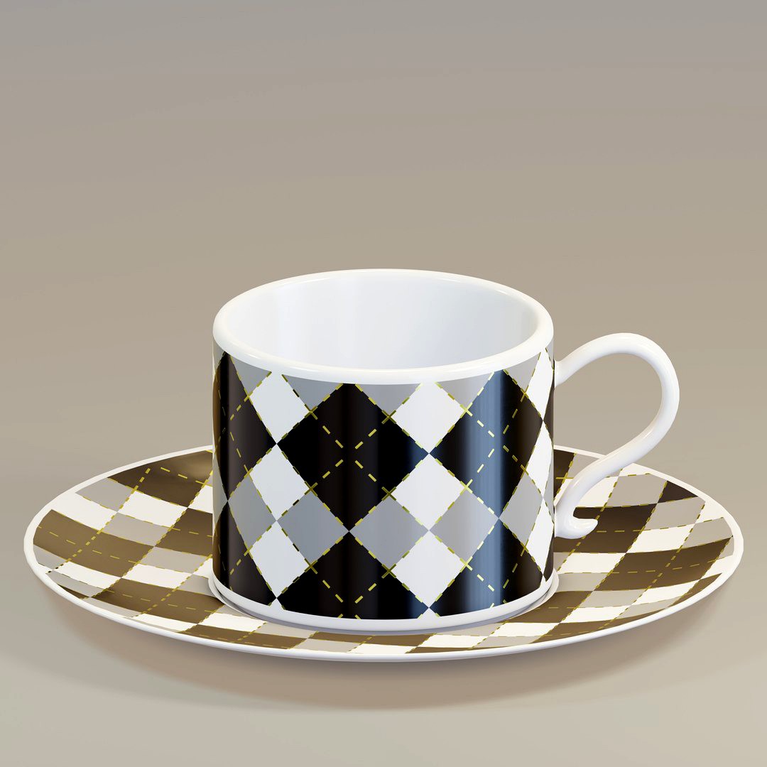 Tartan patterned cup