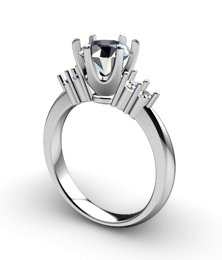 Engagement Diamond Solitaire Ring CAD Design-CC109-STV Print
