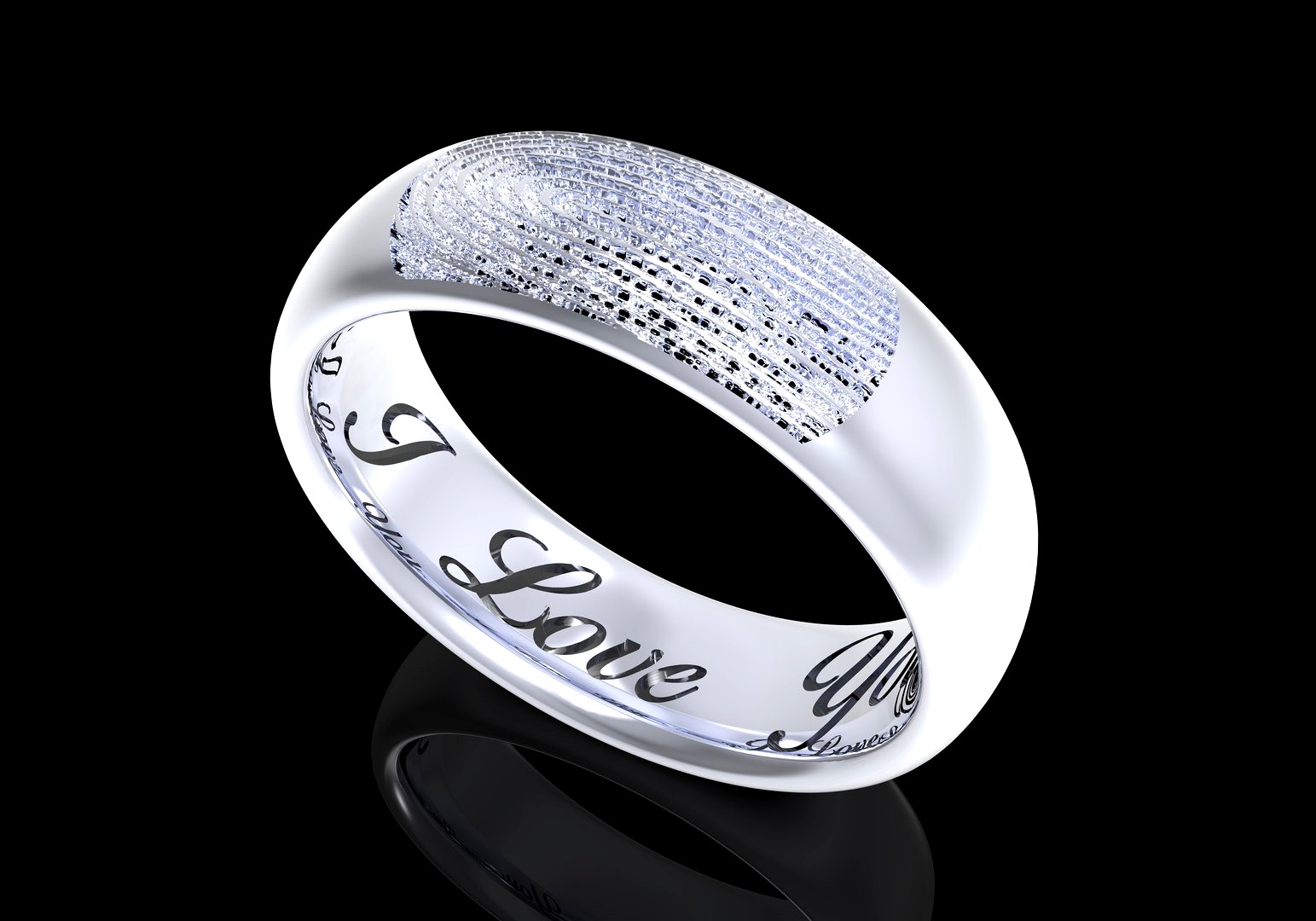 Fingerprint Men Ring With Inside Engraved Model- CC97-M 3D print