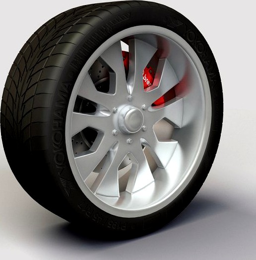 Wheel DIP D11 rims and tire 3D Model