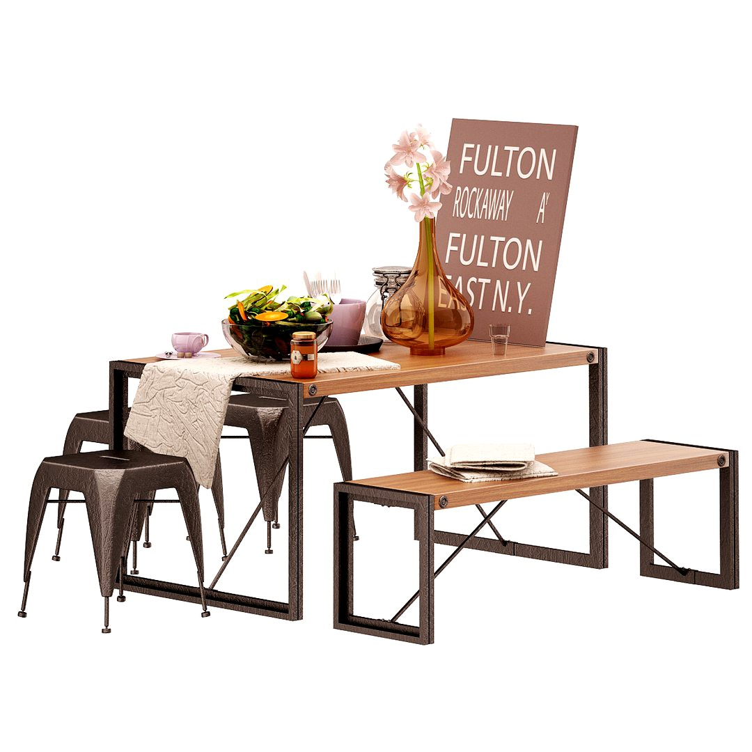 Nook&Cranny Industrial Dining Set