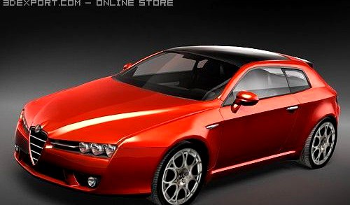 Alfa Romeo Brera Lowpoly 3D Model