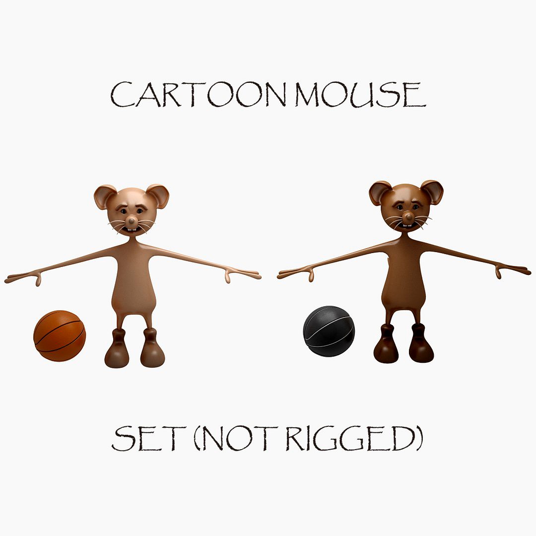 Cartoon Mouse Set (Not Rigged)