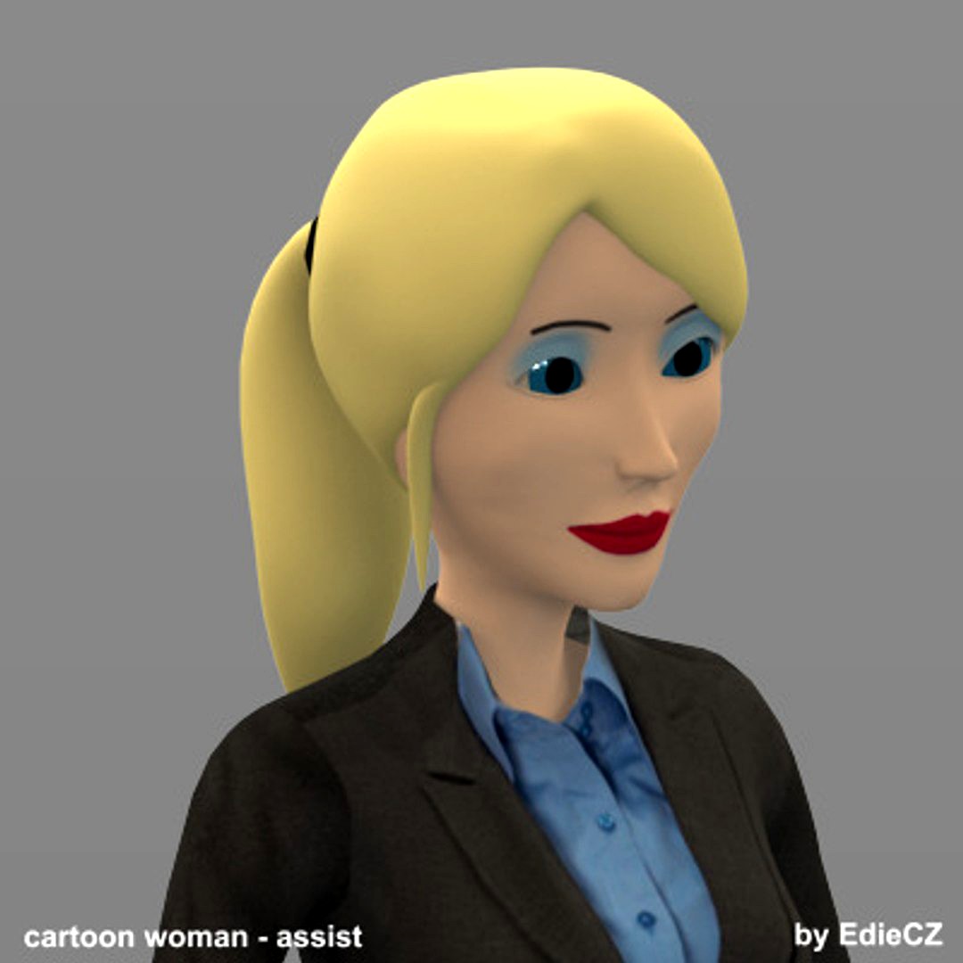 secretary cartoon woman