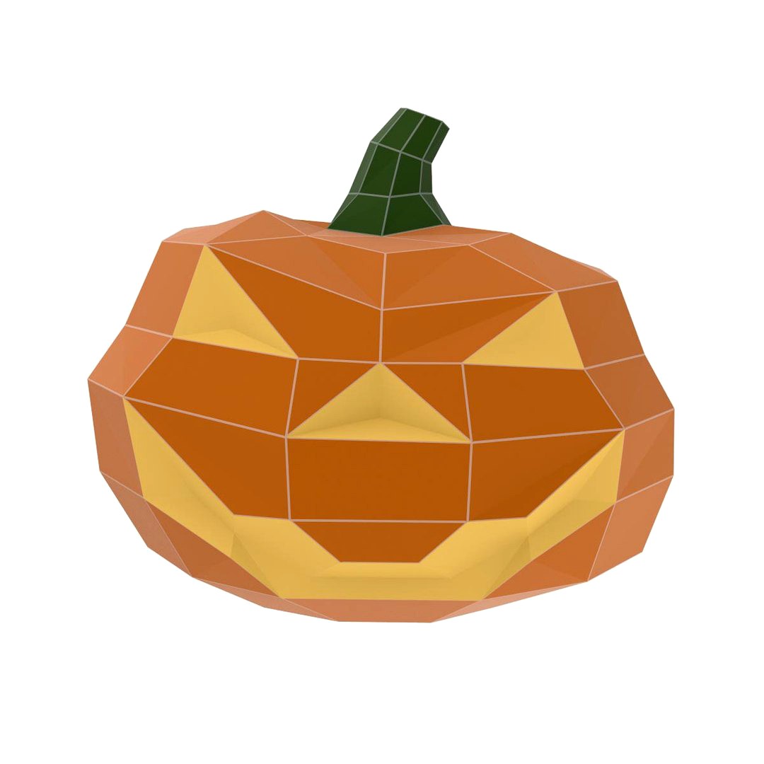 Halloween pumpkin low poly