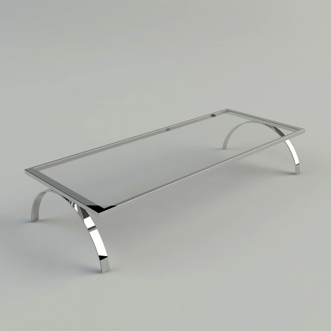 CHROME & GLASS COFFEE TABLE