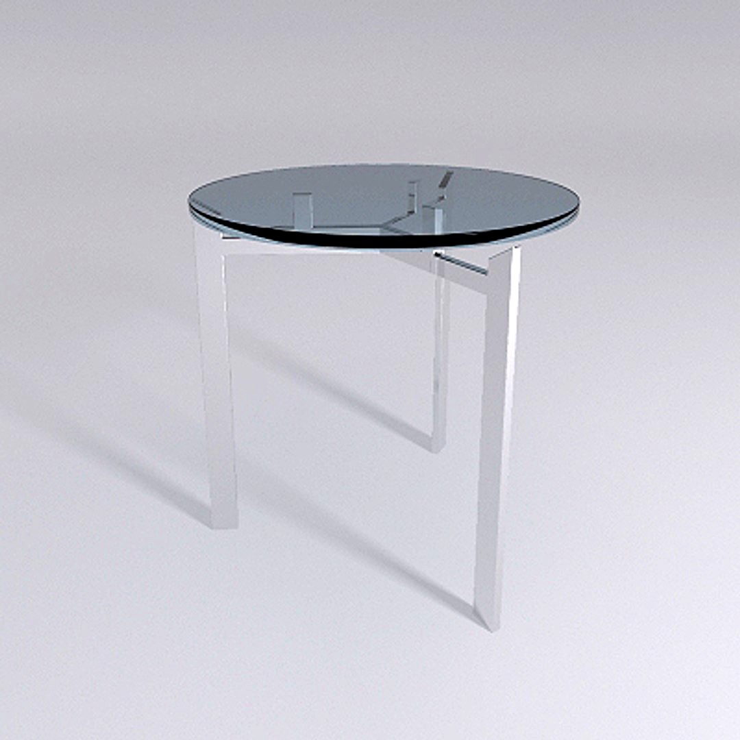 CHROME & GLASS END TABLE - Mental Ray Materials