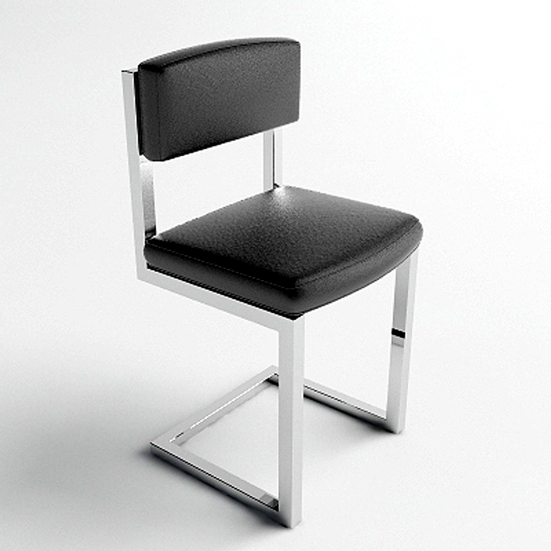 Chrome & Leather Chair - Vray & Mental Ray Materials