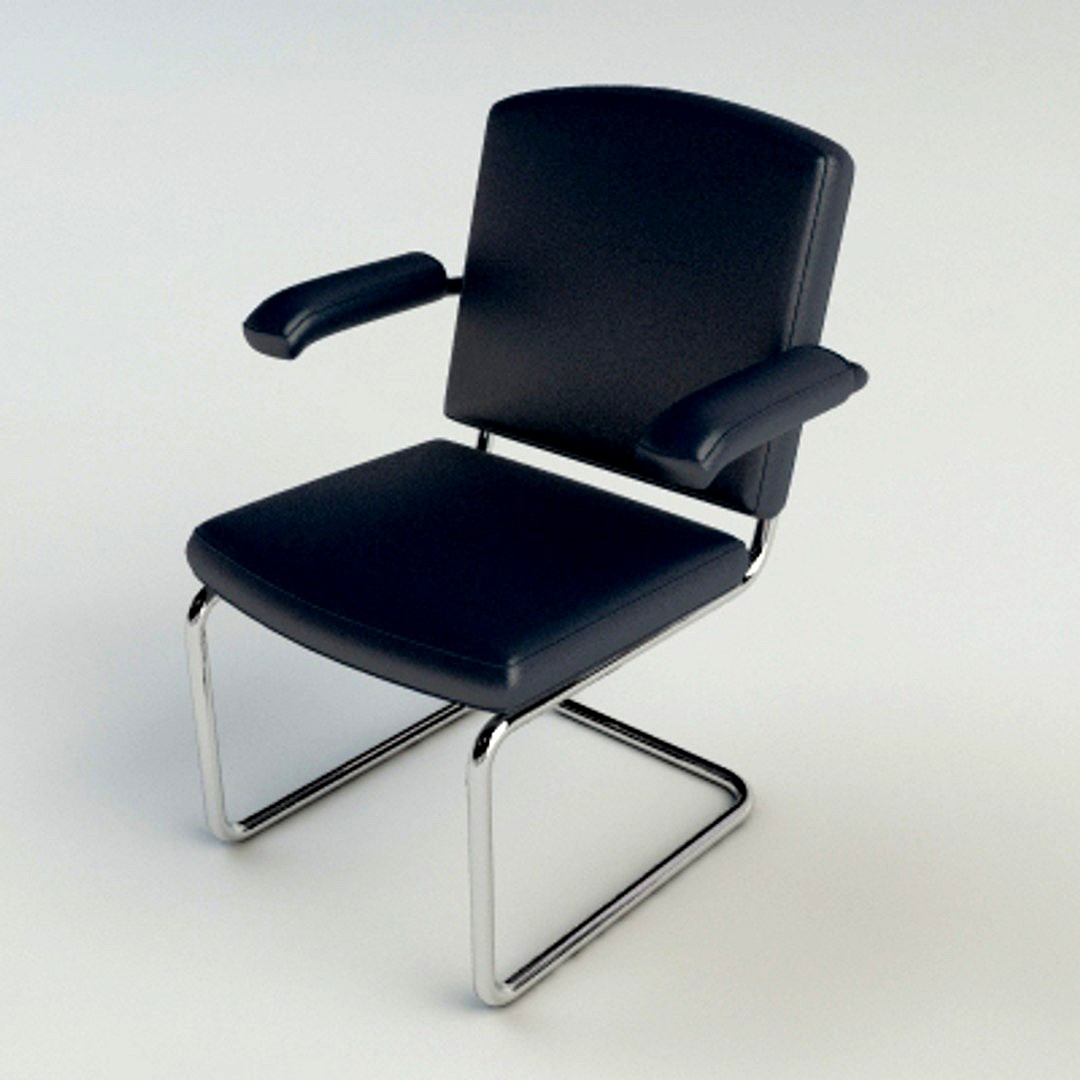 Leather & Chrome Chair - Vray & Mental Ray Materials