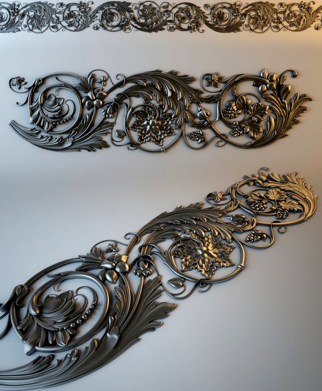 Baroque ornament 3D Model