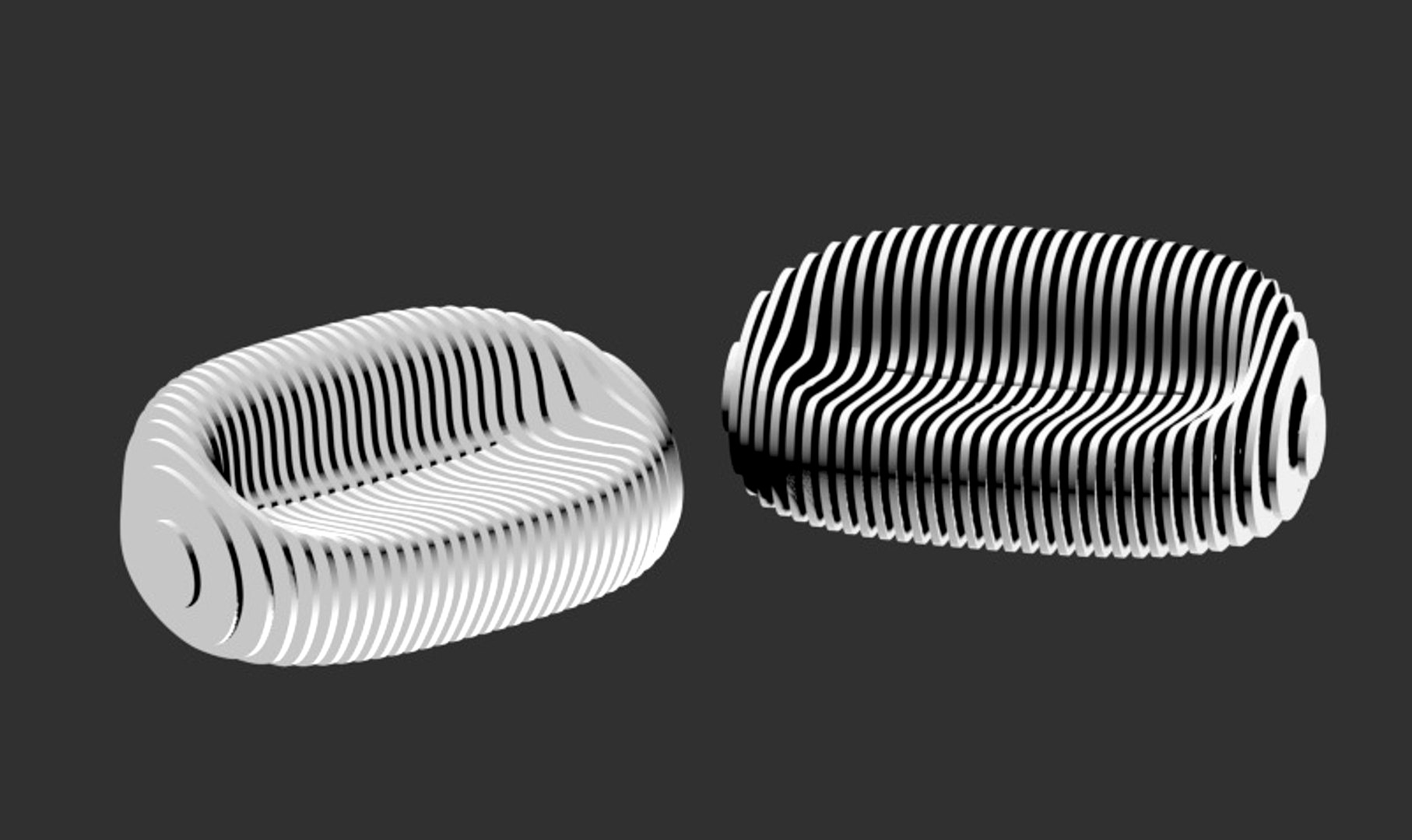 parametric sofa  3D model 04