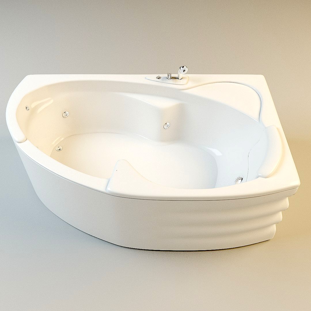 Asymmetric acrylic bath - Jacuzzi Aulica 3d model