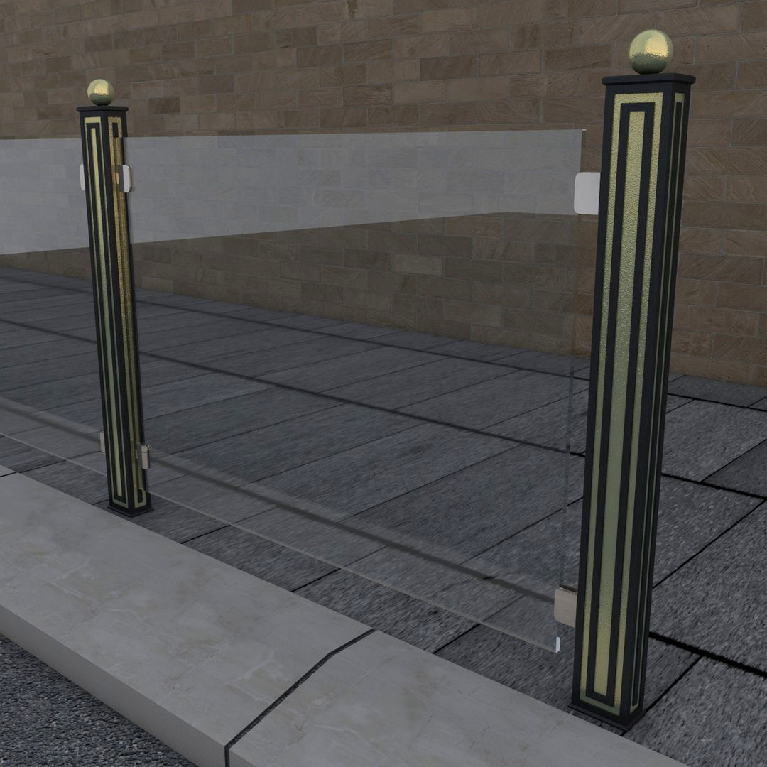 railing glass 02 rail