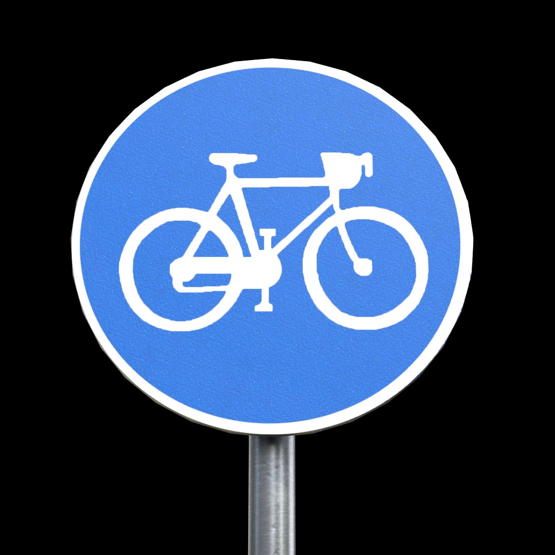 Compulsory cycle trackroadsign