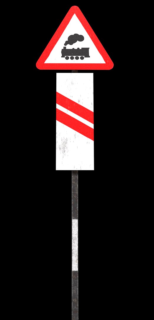 Unguarded level crossing Roadsign