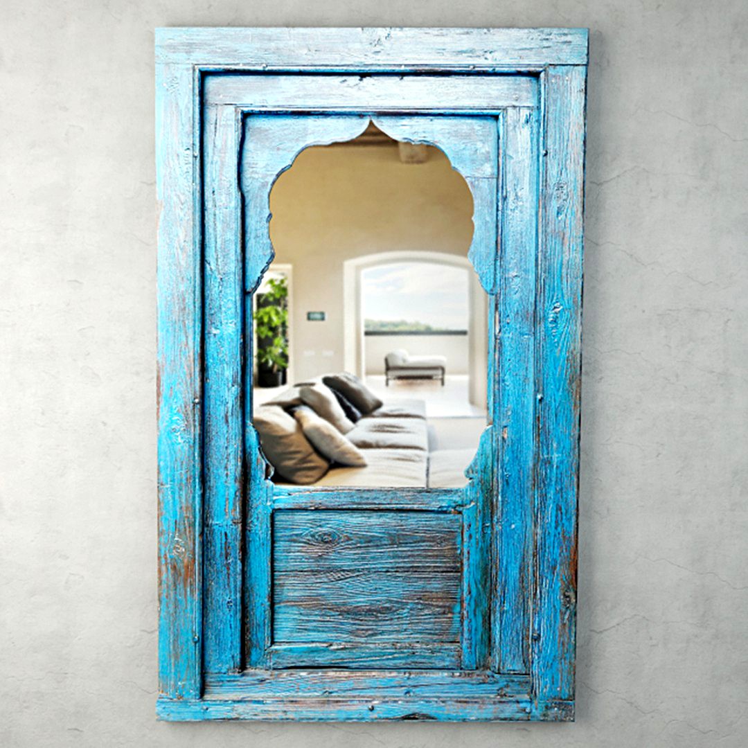 Jharokha Turquoise Blue Mirror