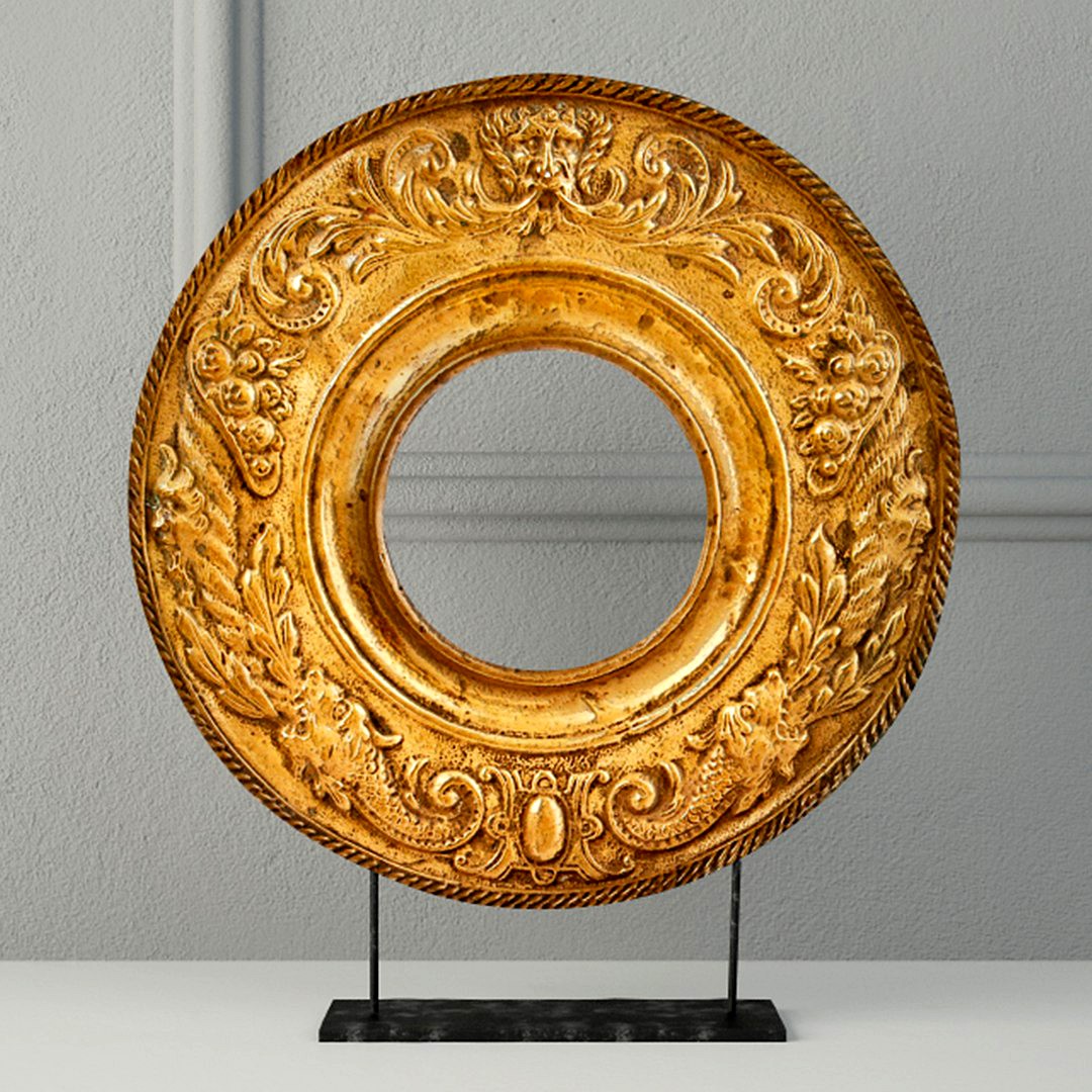 French Brass Repousse Stovepipe Surround
