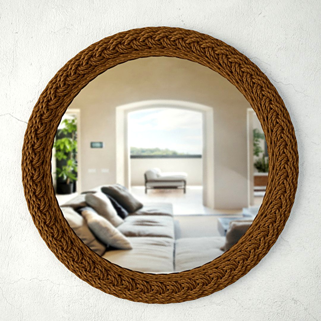 Braided Jute Accent Mirror