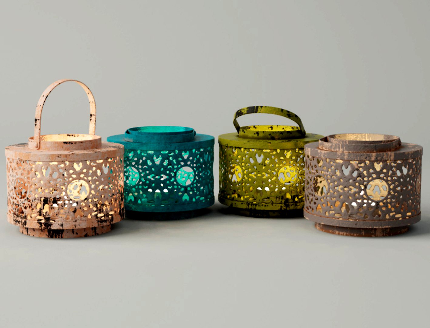 Tin Lantern Set