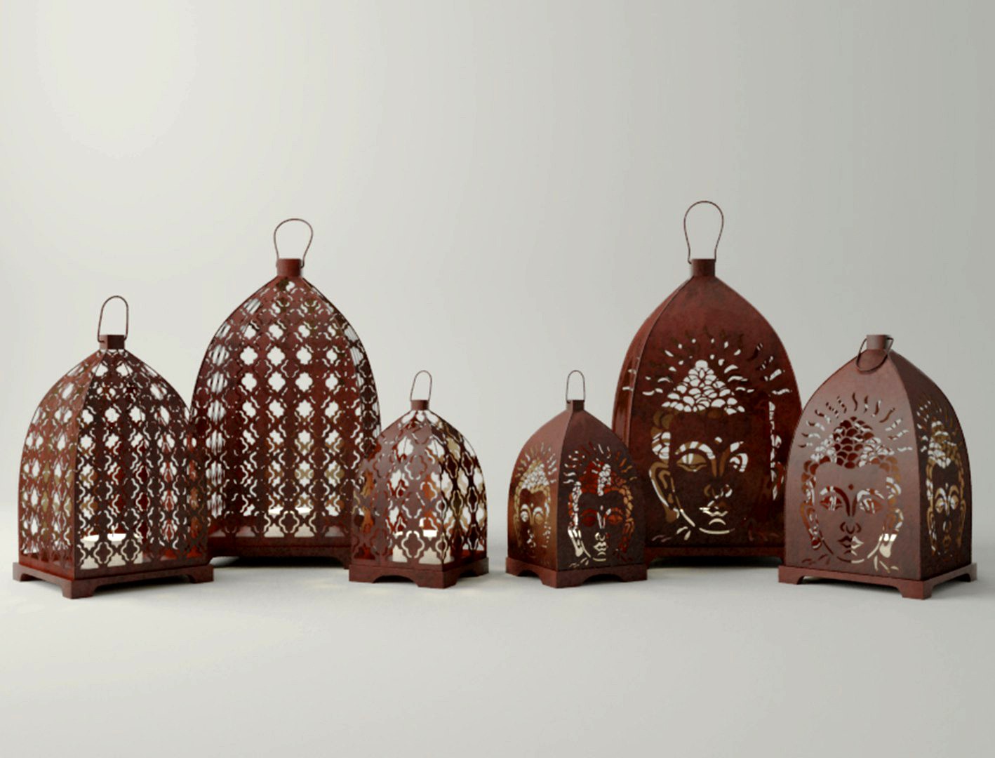 Rust Lantern Set
