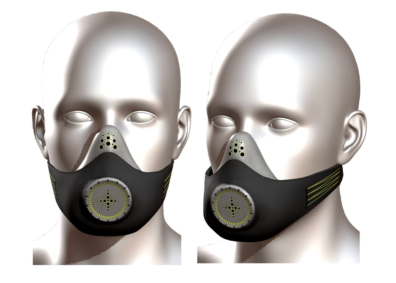 Gas mask protection futuristic technology