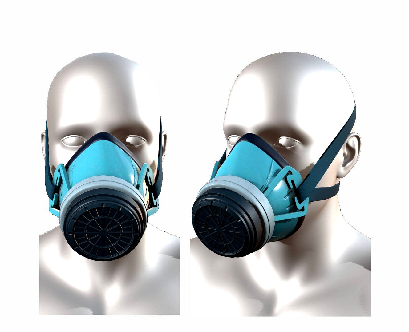 Gas mask protection isolated plastic