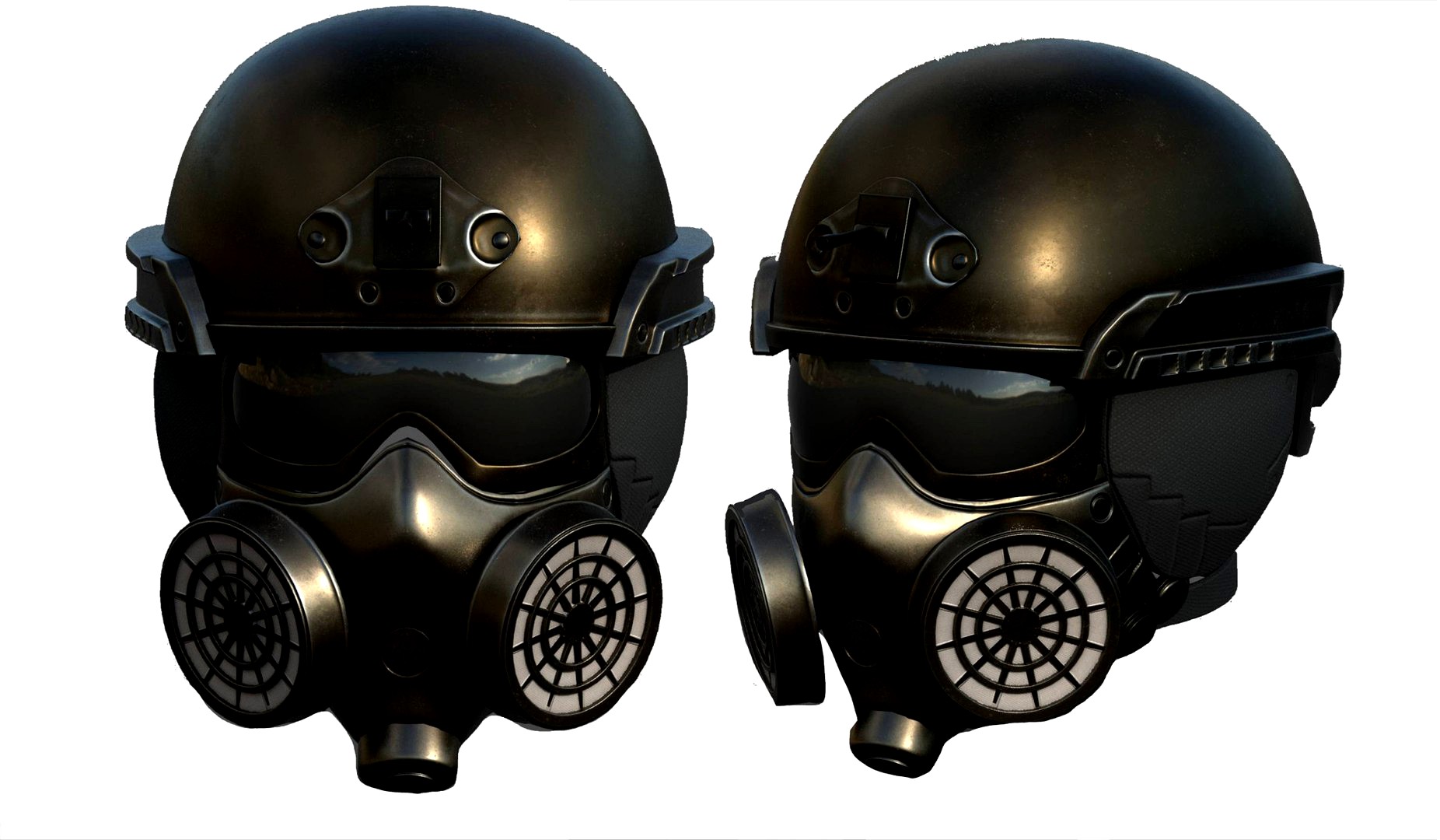 Helmet scifi military combat 3d model low poly human generic