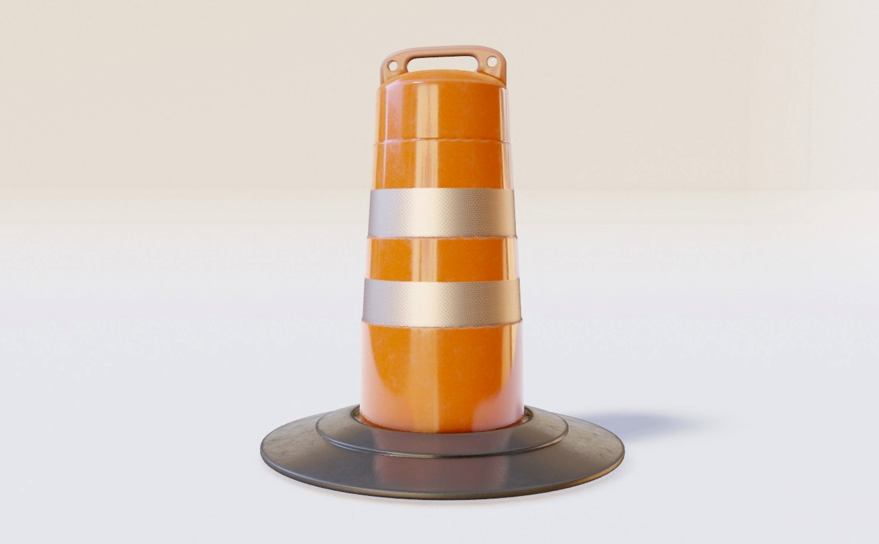 traffic Barrel Barricade with pbr textures