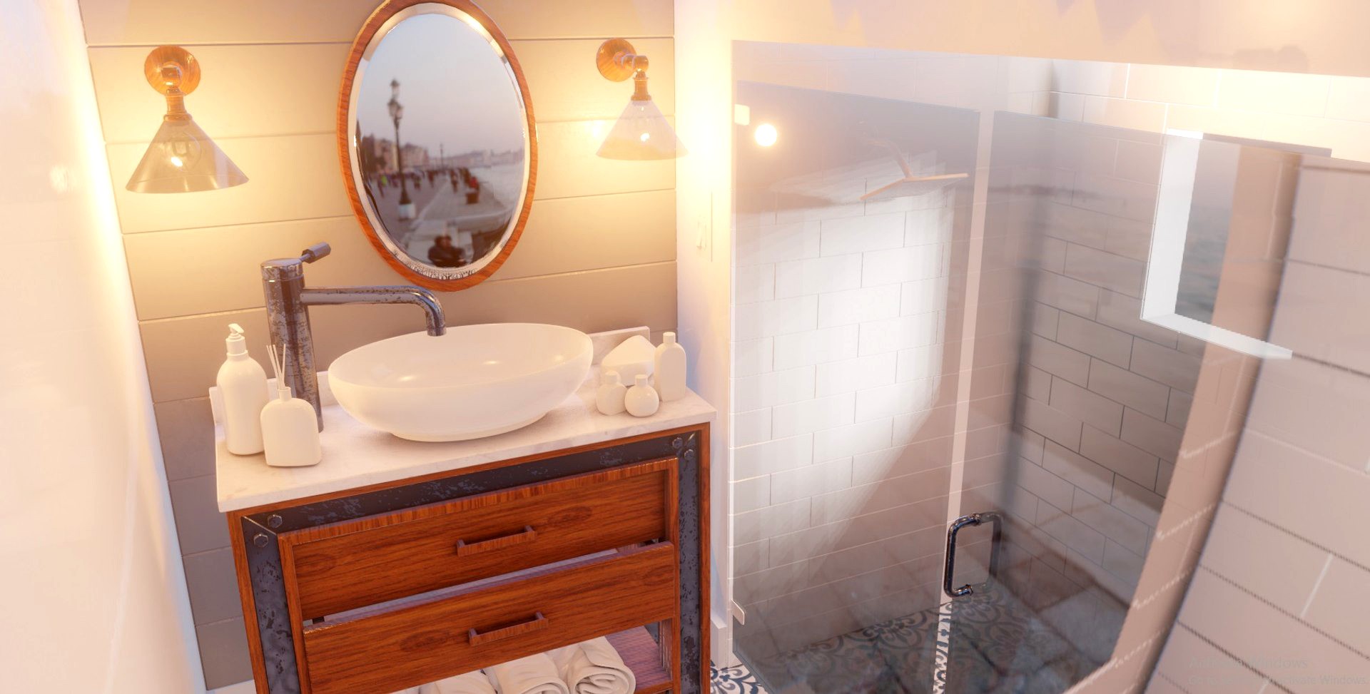 bathroom scene packed with bathroom assets 3D model