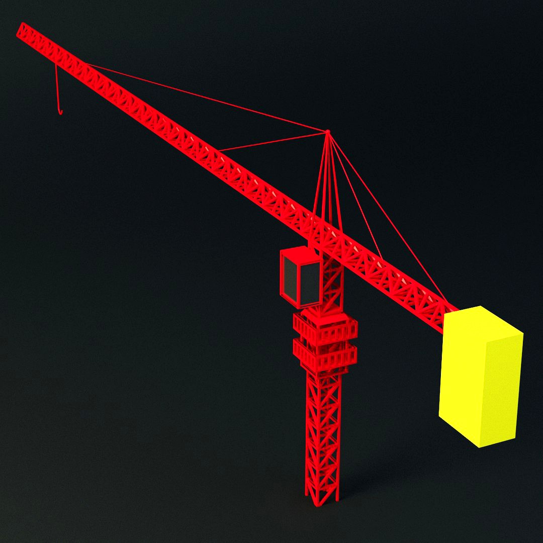 Flat tower crane