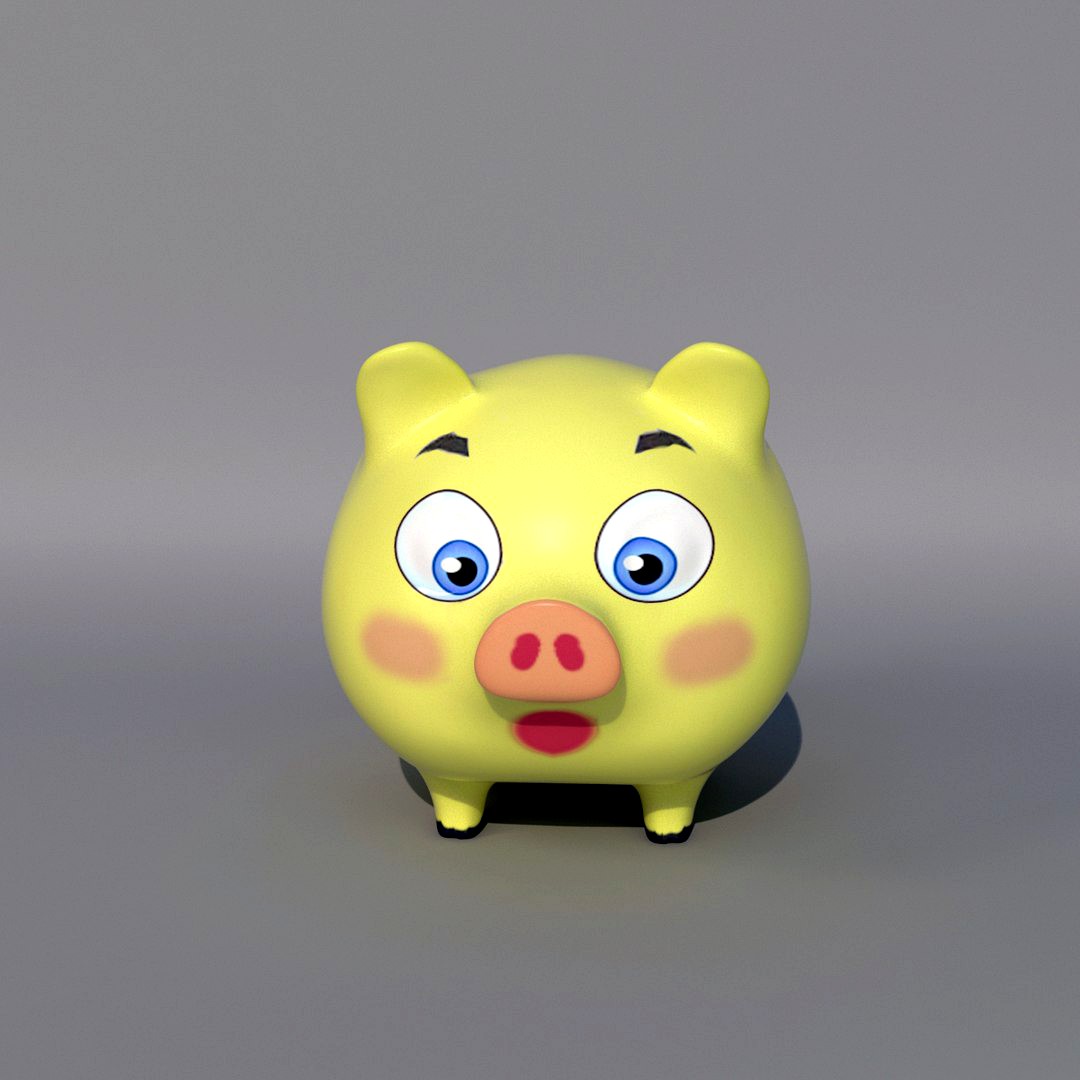 cartoon yellow pig