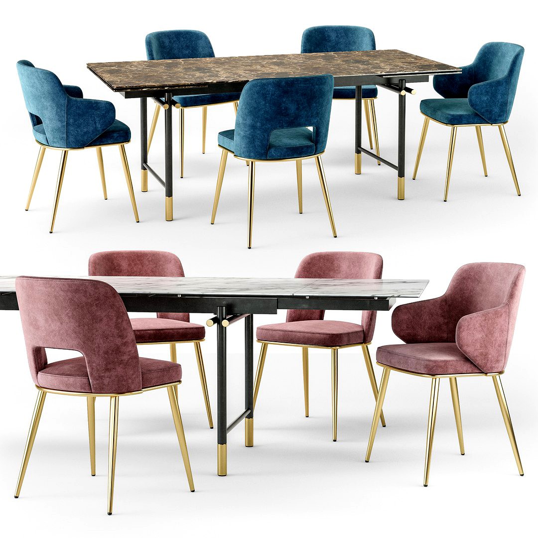 Calligaris Monogram table Foyer chair set