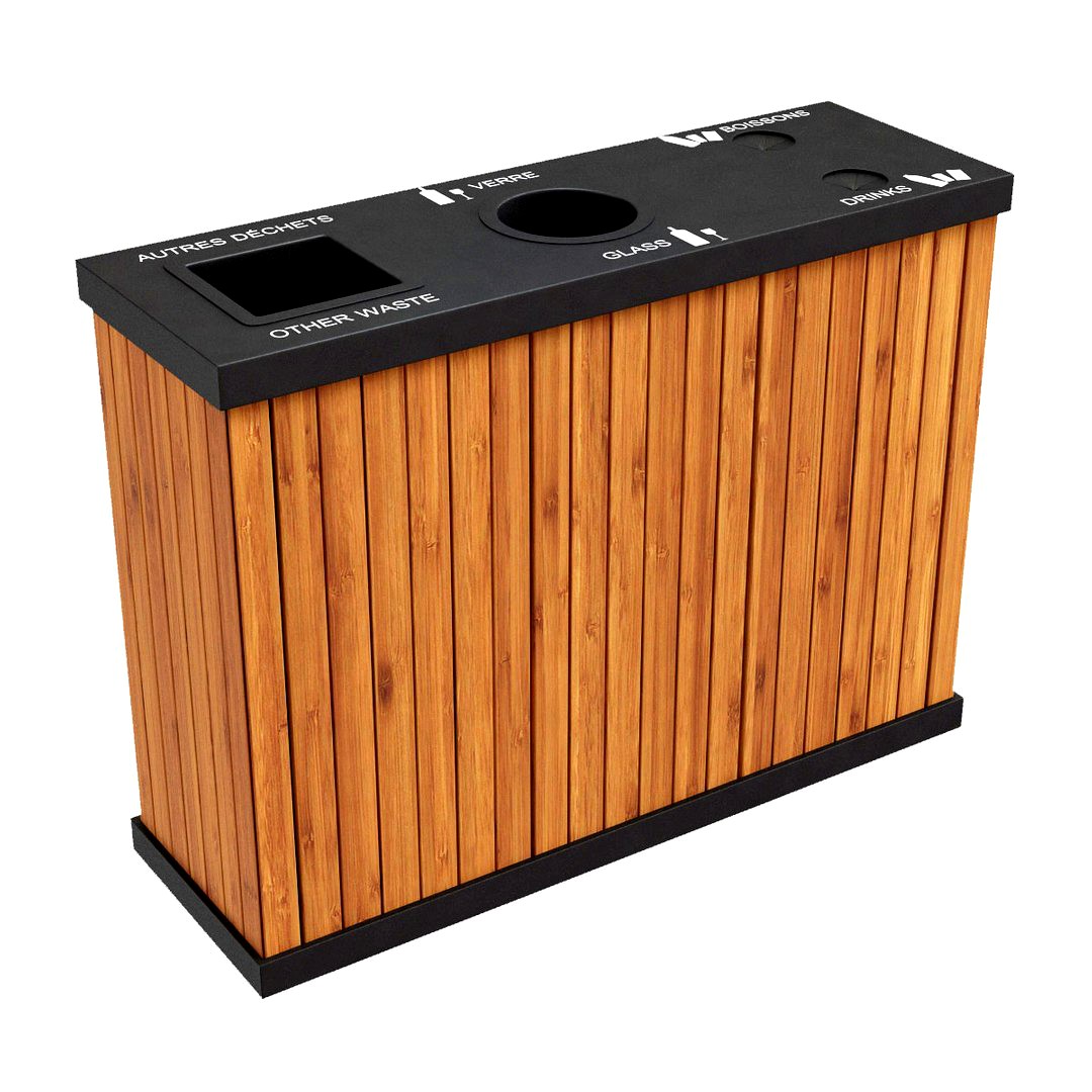 NATURA Outdoor Recycling Bin with 3 Inner Containers eco