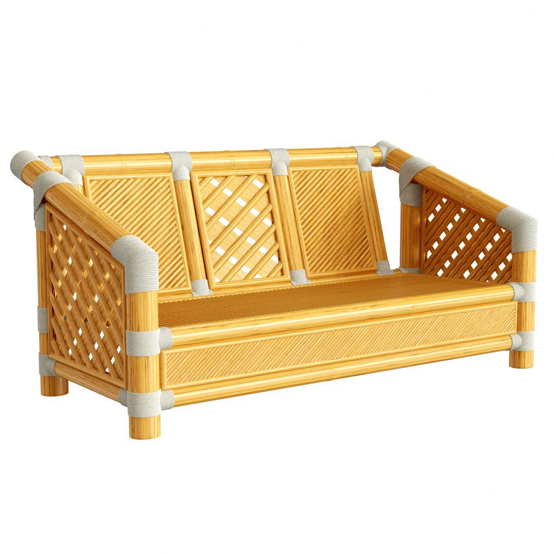 Bamboo bench wicker