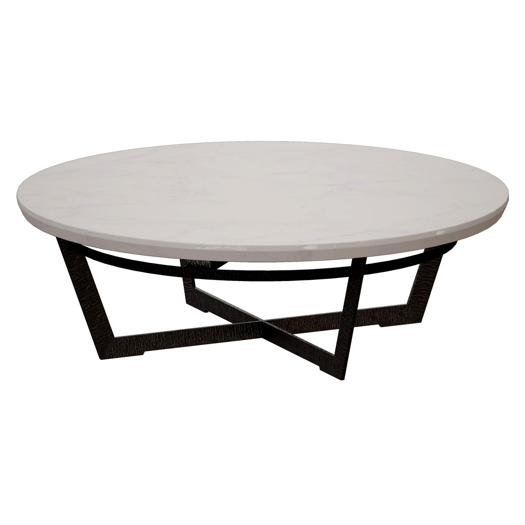 Verdad Round White Marble Coffee Table