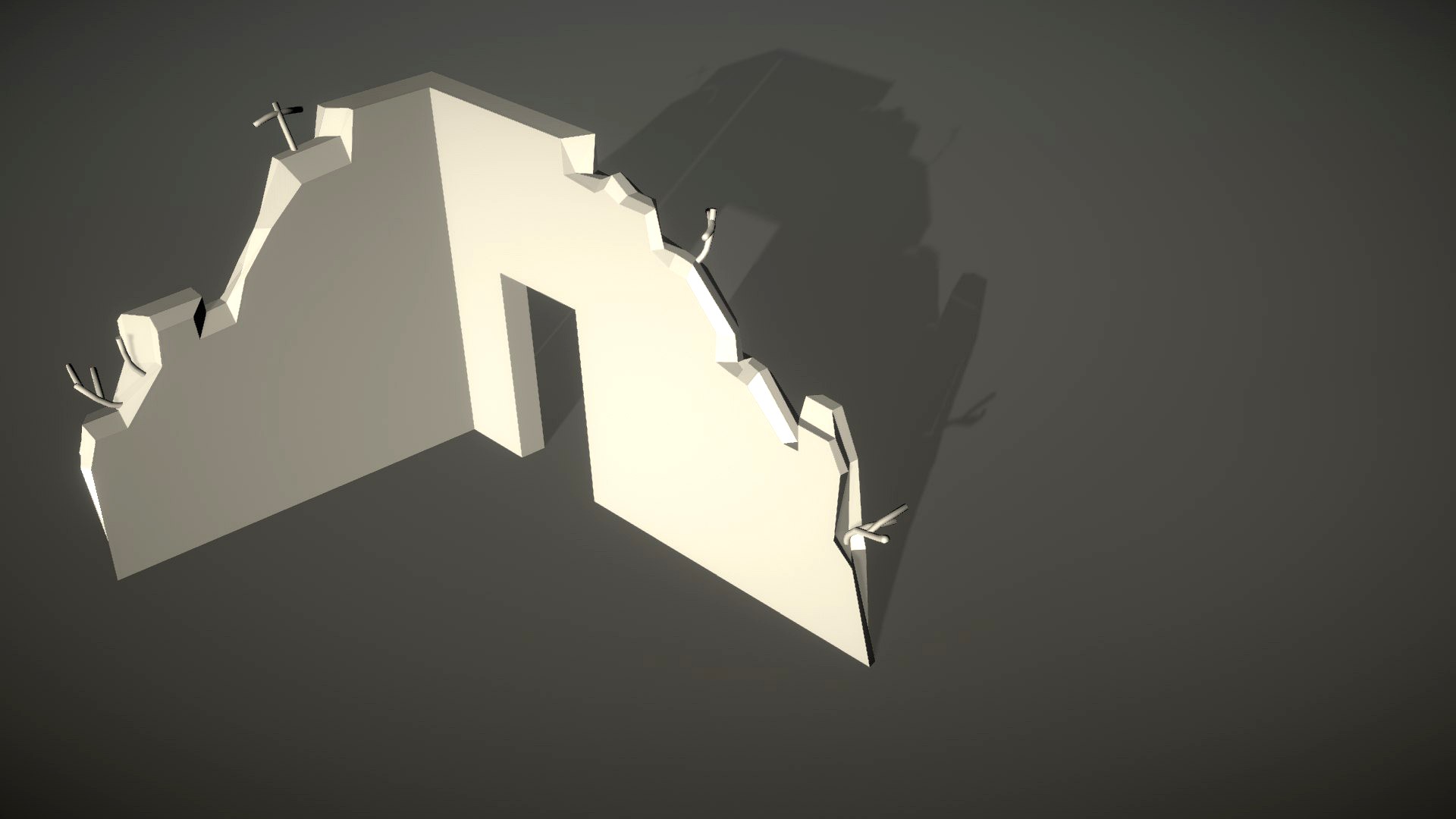Low Poly Destroyed Building 04