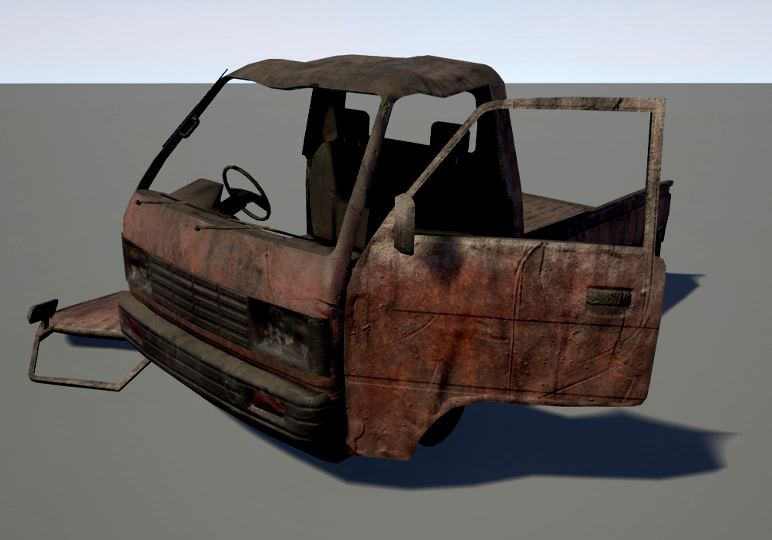 Low poly rusty van