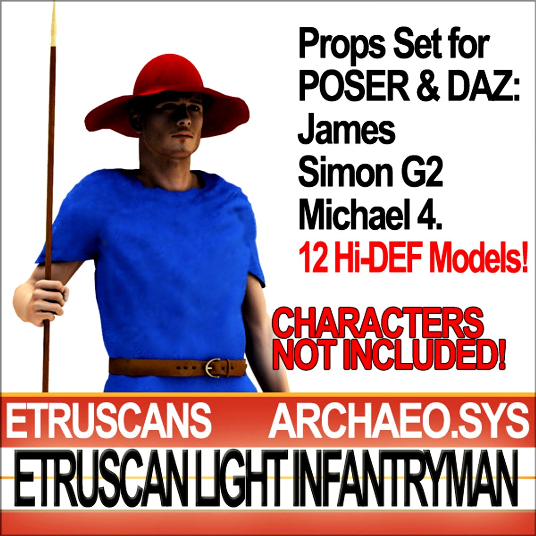 Props Set Poser Daz for Etruscan Light Infantryman