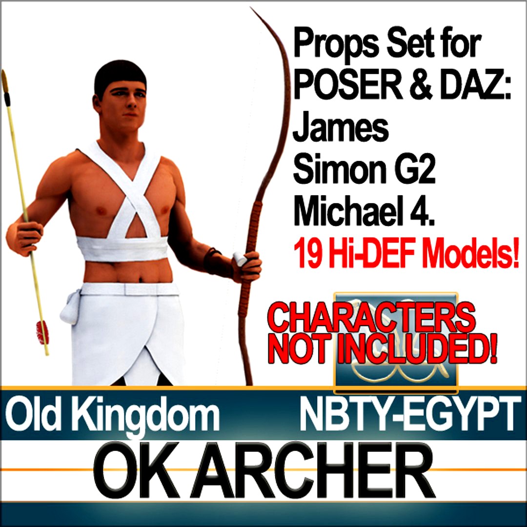 Props Set Poser Daz for Ancient Egyptian OK Archer