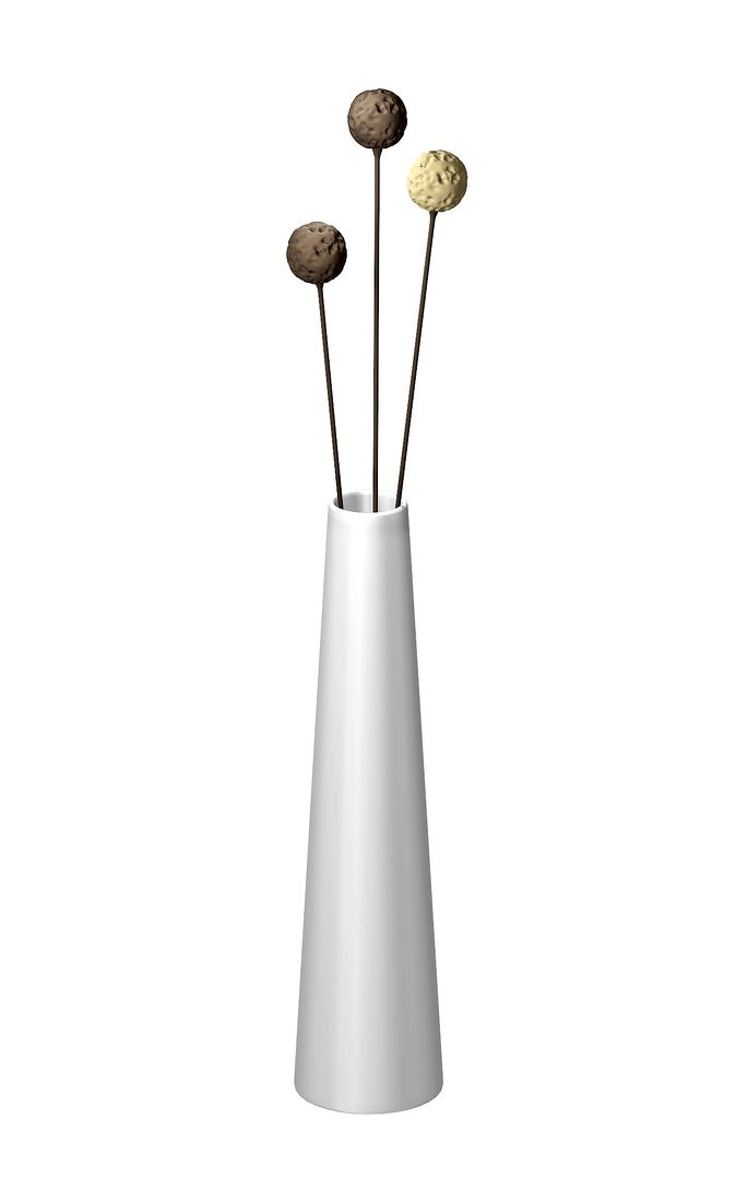 White Vase with Dried Flowers