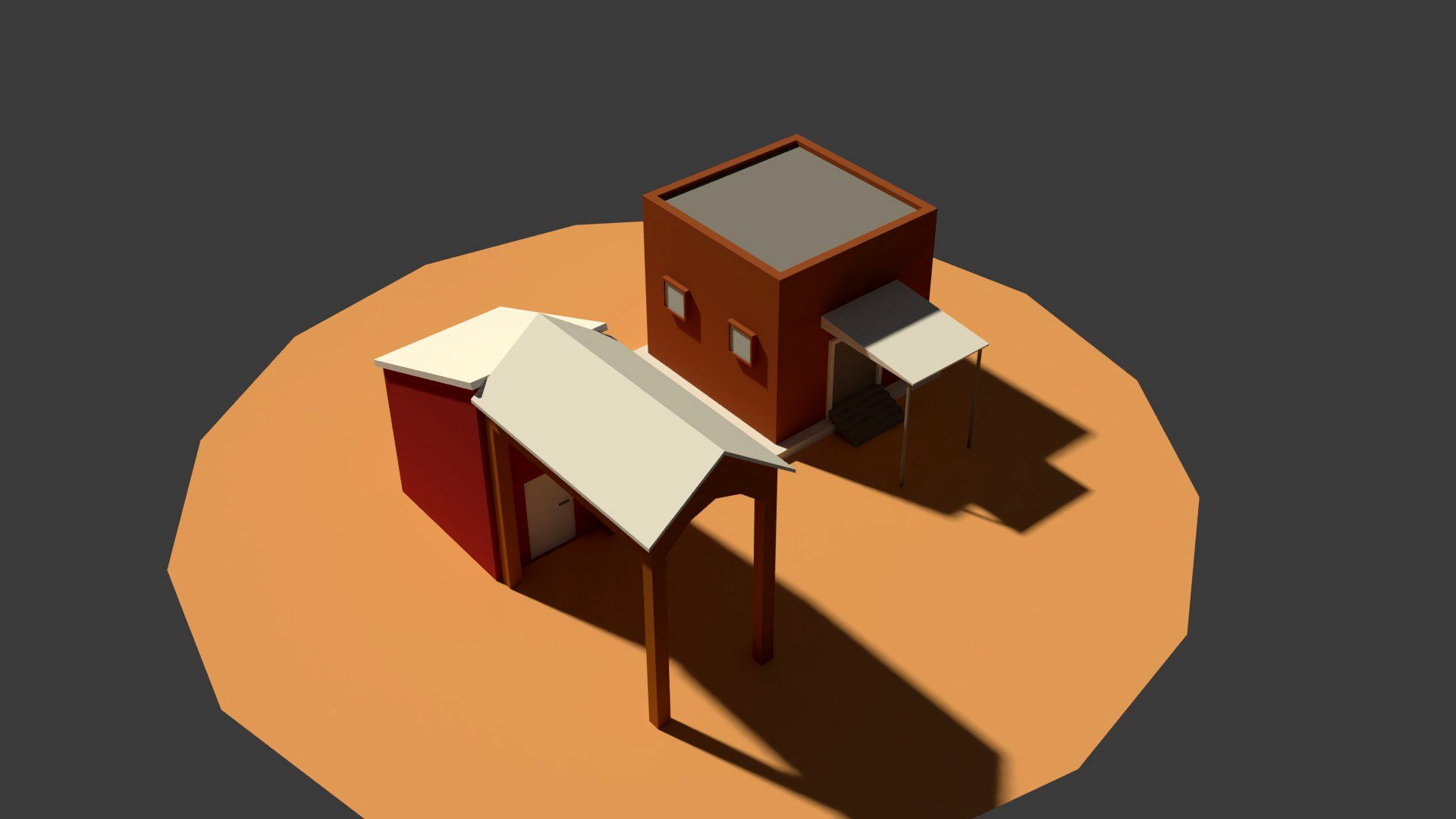 Low Poly Farm Sheds